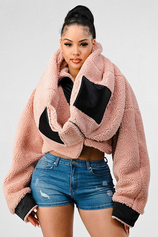 ATHINA Oversized Convertible Sherpa Jacket