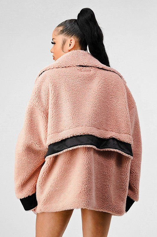 ATHINA Oversized Convertible Sherpa Jacket