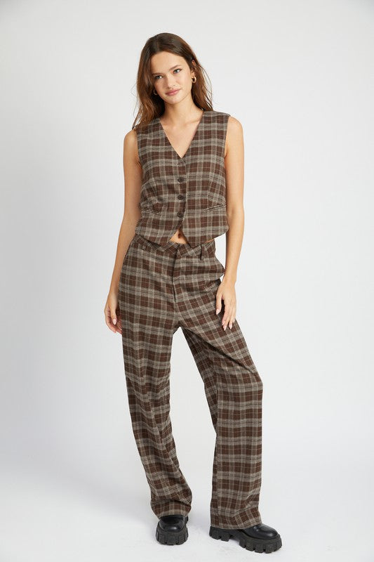 EMORY PARK PLAID BUTTON-UP VEST