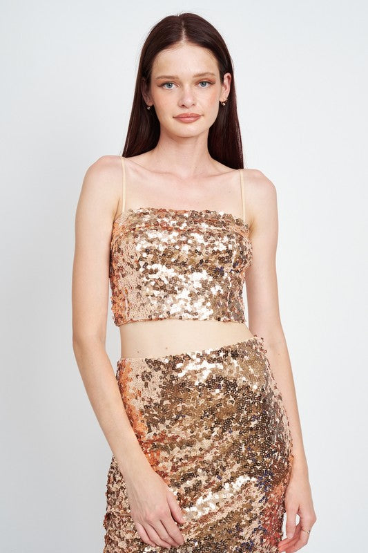 Emory Park Sequin Ruched Tube Top