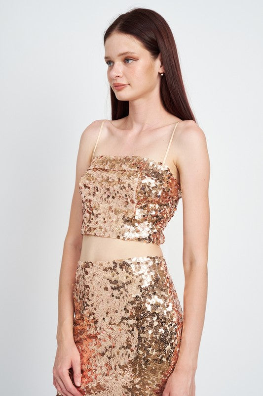 Emory Park Sequin Ruched Tube Top