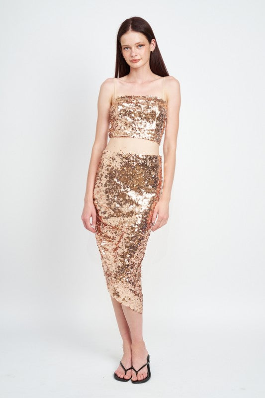 Emory Park Sequin Ruched Tube Top