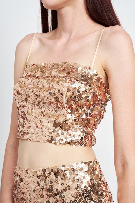 Emory Park Sequin Ruched Tube Top