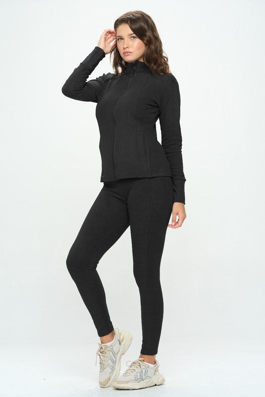 OTOS Active Zip Jacket and Leggings Activewear Set in 4 Colors