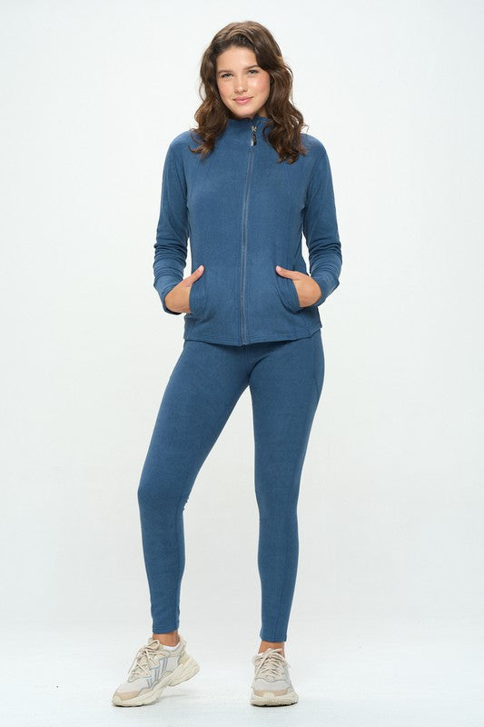 OTOS Active Zip Jacket and Leggings Activewear Set in 4 Colors