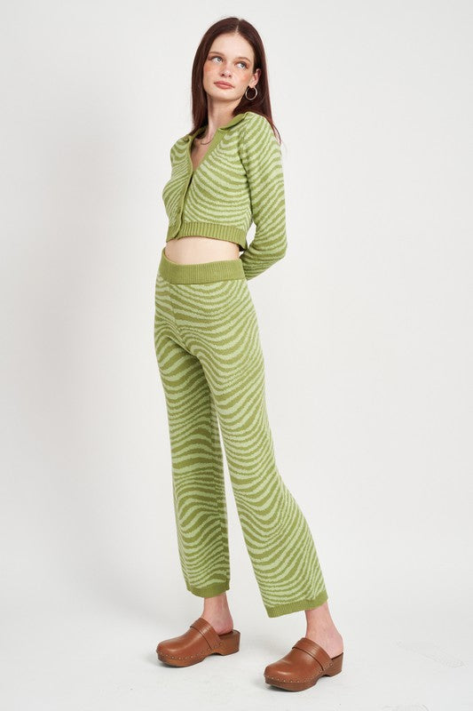 EMORY PARK HIGH RISE FITTED KNIT CROPPED LOUNGE PANTS WITH ELASTIC WAIST