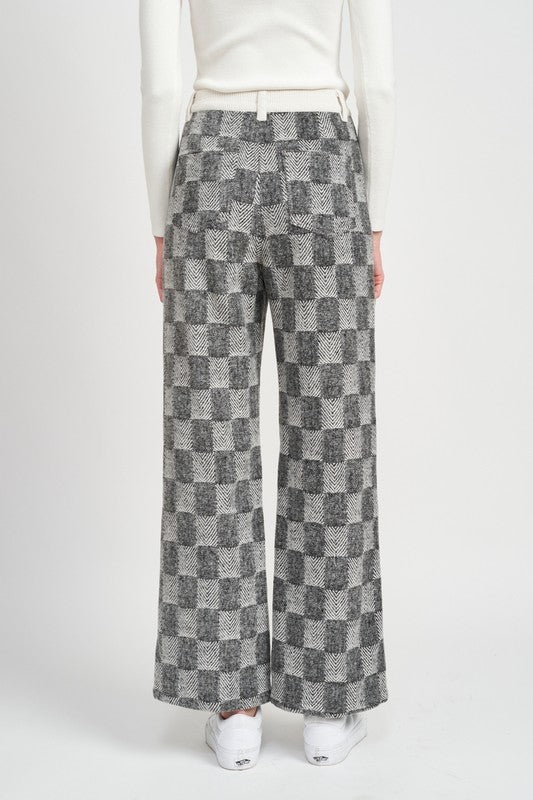 EMORY PARK CHECKERED PLAID WIDE LEG PANTS IN 2 COLORS