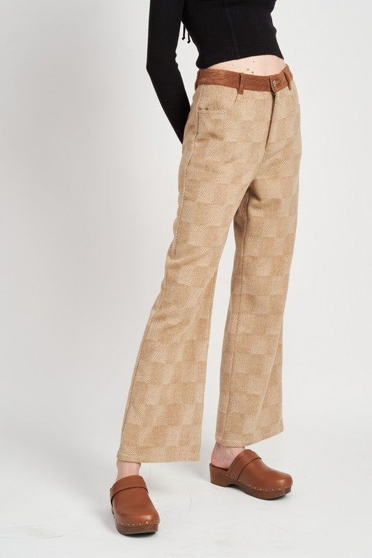 EMORY PARK CHECKERED PLAID WIDE LEG PANTS IN 2 COLORS