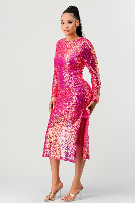 ATHINA SEQUIN GLAMOUR MAXI DRESS