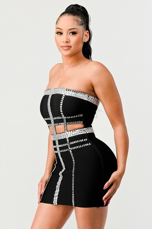 Athina Holiday Connect the Beads Tube Bandage Dress