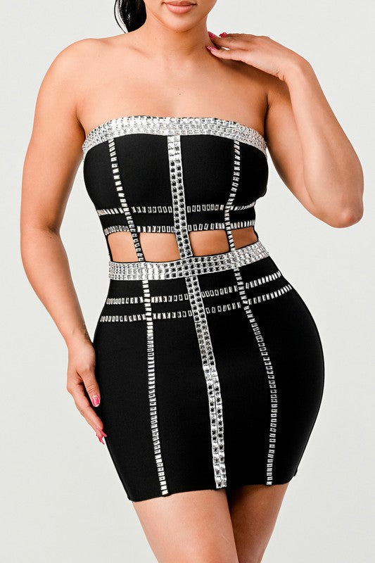 Athina Holiday Connect the Beads Tube Bandage Dress