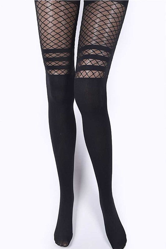 Designed Fishnet Fashion Tights