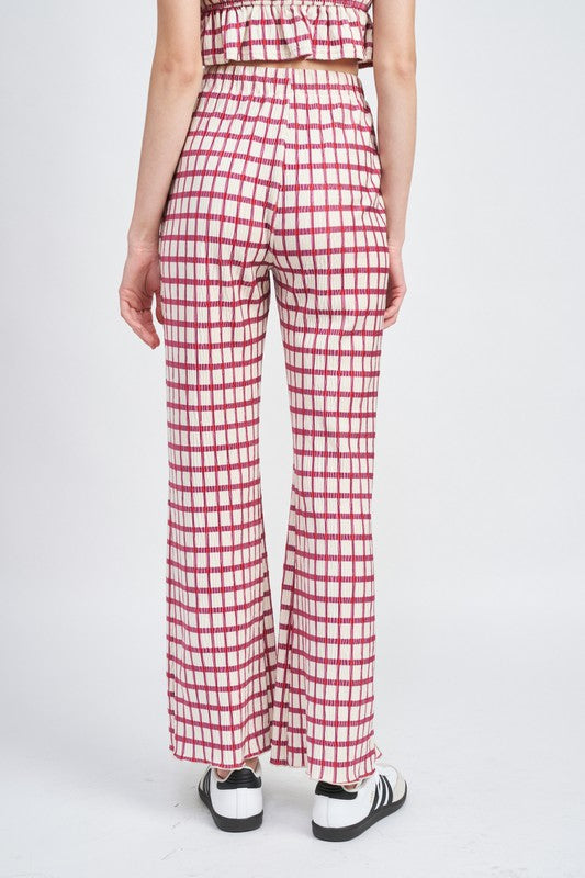 EMORY PARK HIGH WAIST PLAID ANKLE PANTS