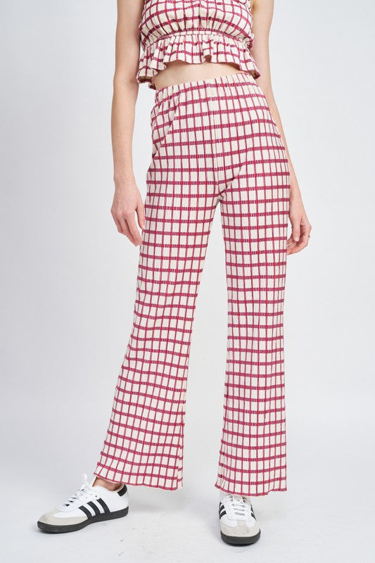 EMORY PARK HIGH WAIST PLAID ANKLE PANTS