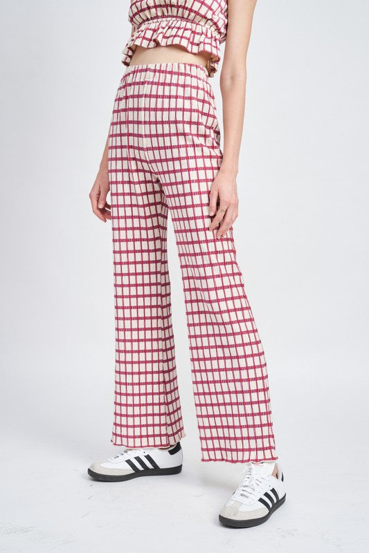 EMORY PARK HIGH WAIST PLAID ANKLE PANTS