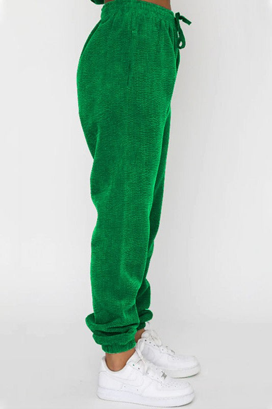 BY CLAUDE TWO PIECE CORDUROY SWEATSHIRT AND JOGGERS LOUNGE SET