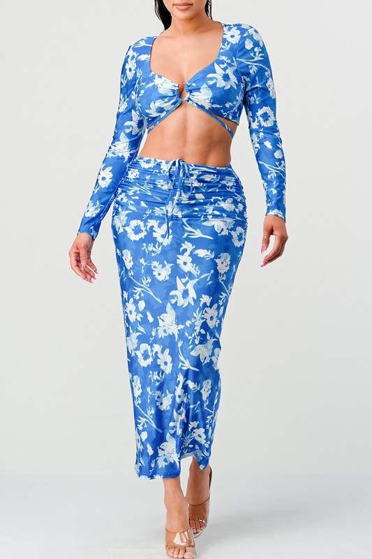 ATHINA VENICE CANAL TWO PIECE CROP TOP AND MAXI SKIRT SET