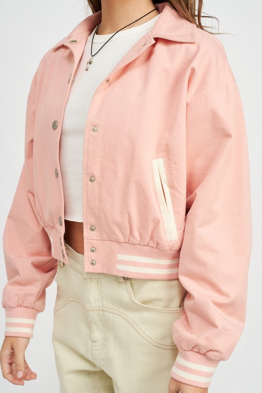 Emory Park Bomber Jacket in Pink