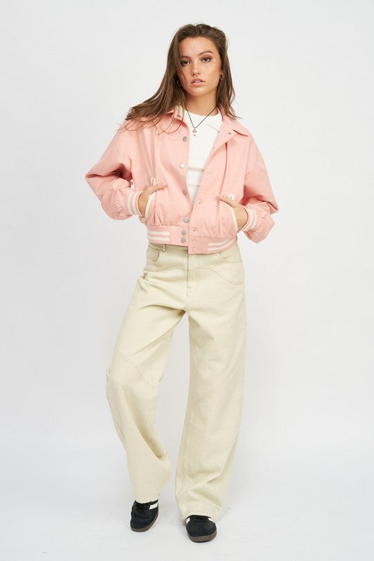 Emory Park Bomber Jacket in Pink