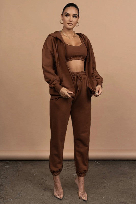 BY CLAUDE TWO PIECE ZIP HOODIE AND JOGGERS LOUNGE SET