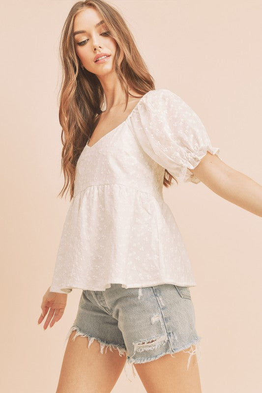 Aemi + Co Leia Embroidered Cotton Top in 2 Colors