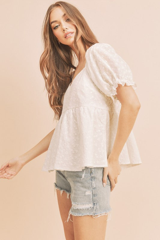 Aemi + Co Leia Embroidered Cotton Top in 2 Colors