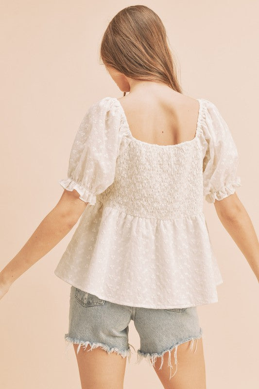 Aemi + Co Leia Embroidered Cotton Top in 2 Colors