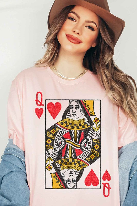 Alphia UNISEX Queen of Hearts Graphic Tee in 5 Colors