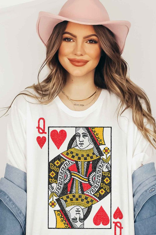 Alphia UNISEX Queen of Hearts Graphic Tee in 5 Colors