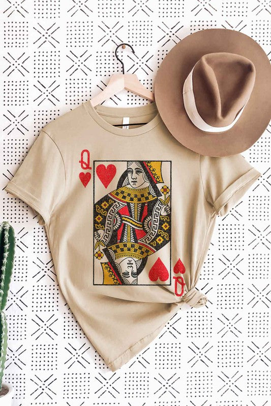 Alphia UNISEX Queen of Hearts Graphic Tee in 5 Colors