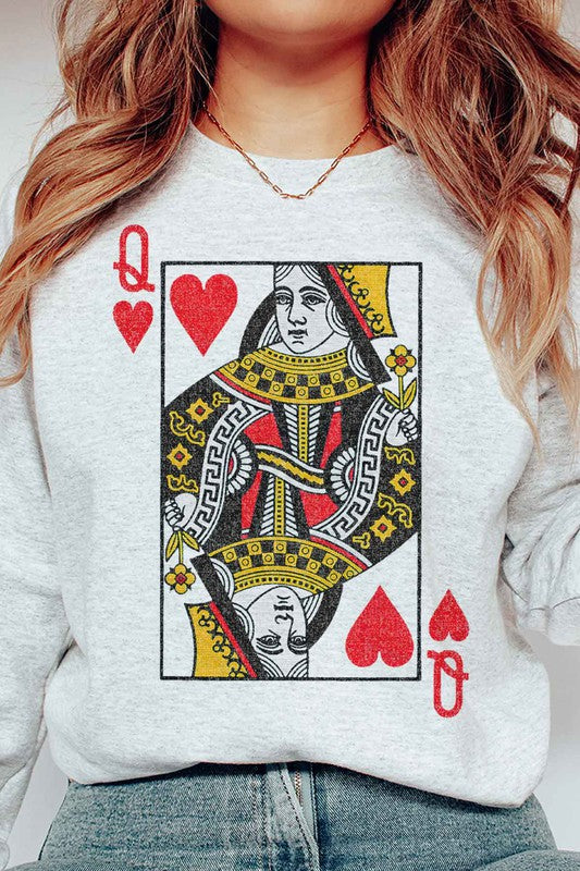 Alphia UNISEX Queen Of Hearts Graphic Sweatshirt in 5 Colors