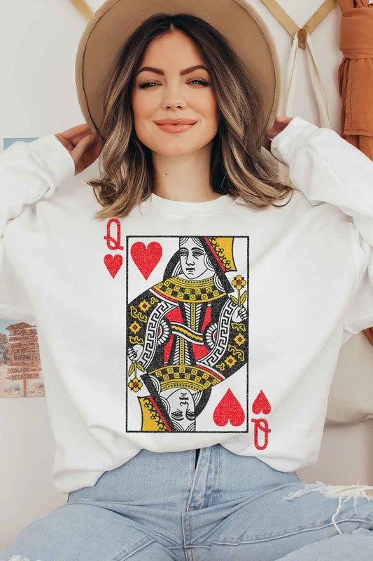 Alphia UNISEX Queen Of Hearts Graphic Sweatshirt in 5 Colors