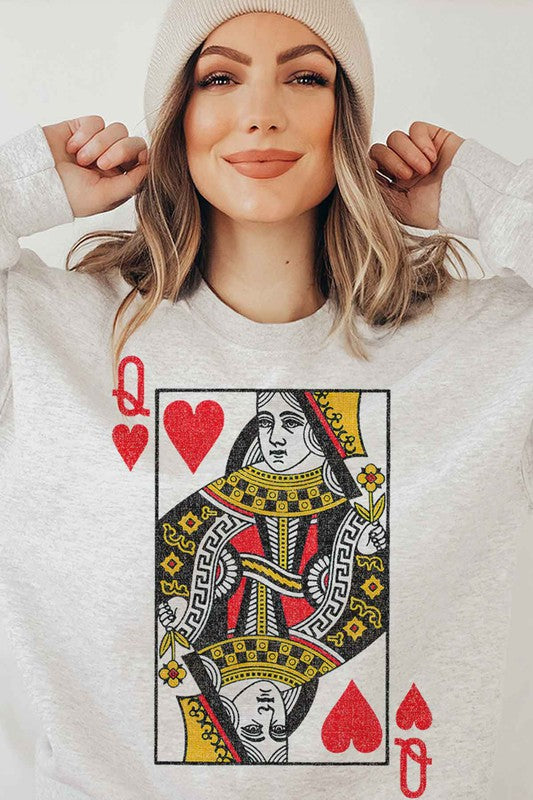 Alphia UNISEX Queen Of Hearts Graphic Sweatshirt in 5 Colors