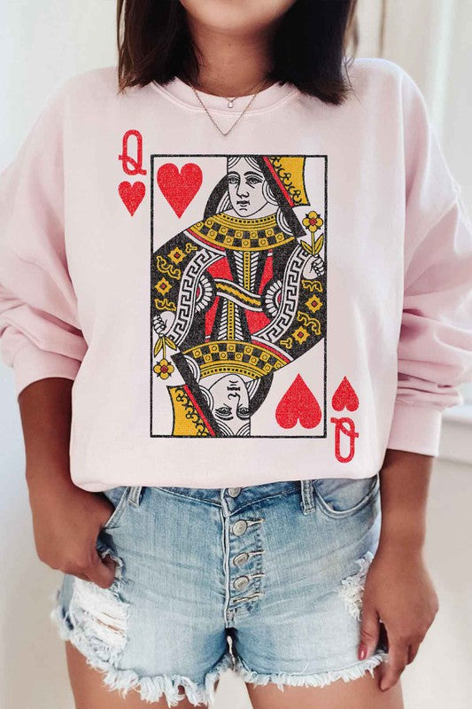 Alphia UNISEX Queen Of Hearts Graphic Sweatshirt in 5 Colors