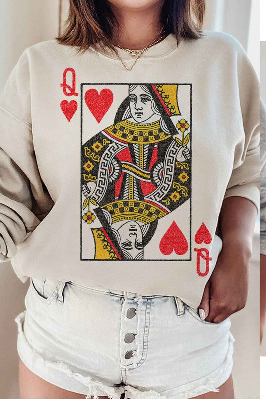 Alphia UNISEX Queen Of Hearts Graphic Sweatshirt in 5 Colors