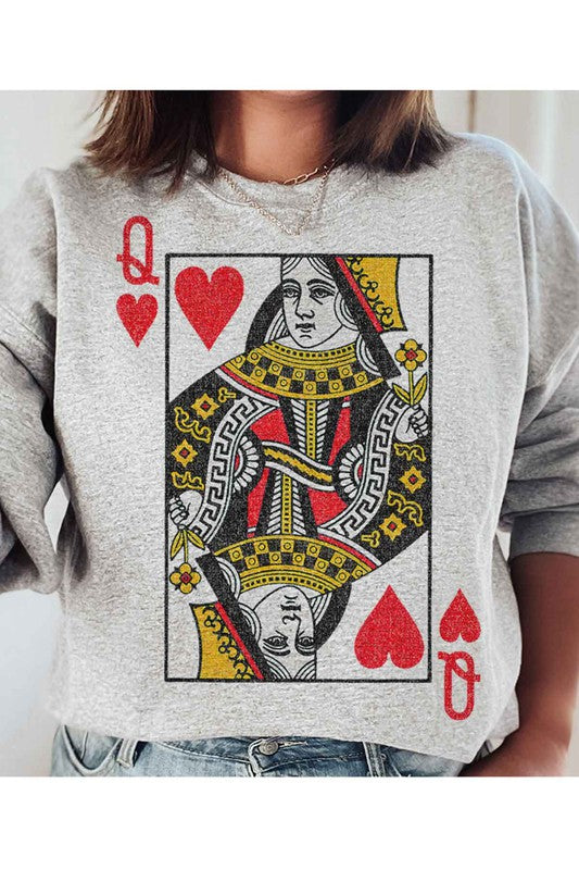 Alphia UNISEX Queen Of Hearts Graphic Sweatshirt in 5 Colors