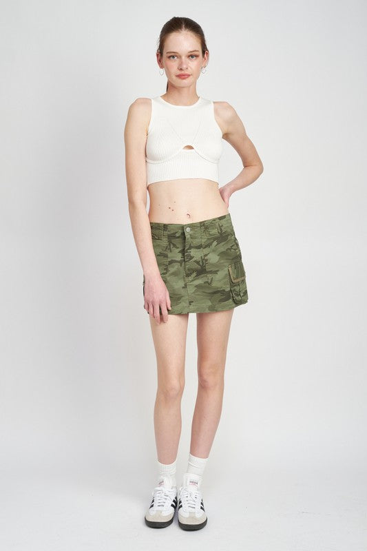 EMORY PARK BUSTIER STYLED SLEEVELESS RIBBED CROP TOP