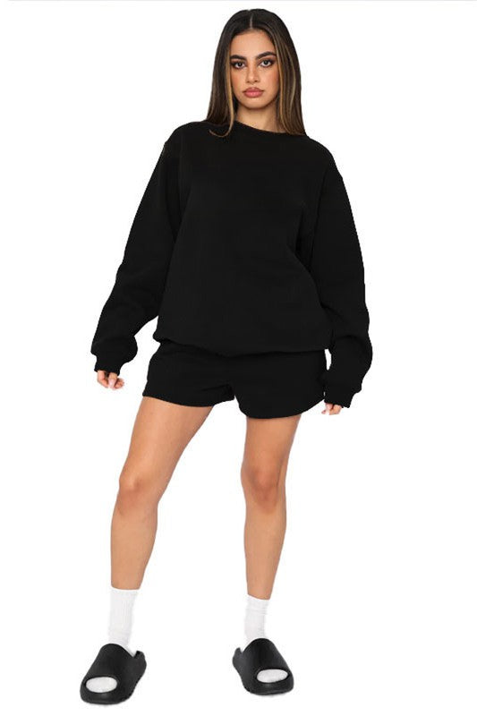 BY CLAUDE TWO PIECE SWEATSHIRT AND SHORTS LOUNGE SET