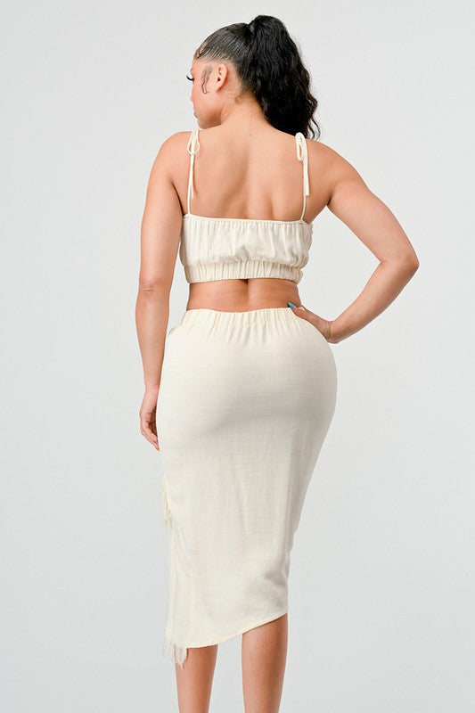 ATHINA CROP TOP & SPLIT TIE SKIRT SET