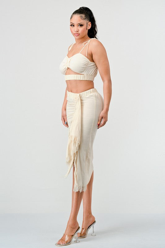 ATHINA CROP TOP & SPLIT TIE SKIRT SET