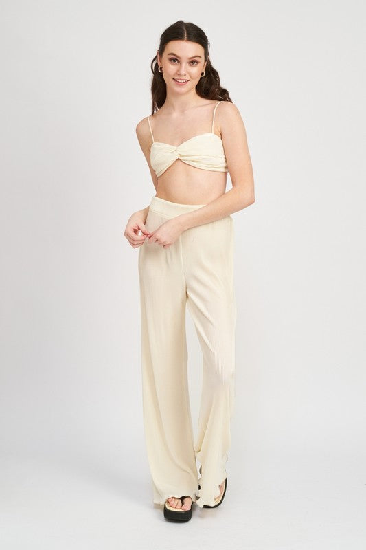 EMORY PARK CROPPED TWIST TOP WITH SPAGHETTI STRAPS