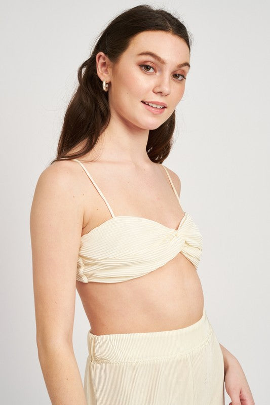 EMORY PARK CROPPED TWIST TOP WITH SPAGHETTI STRAPS