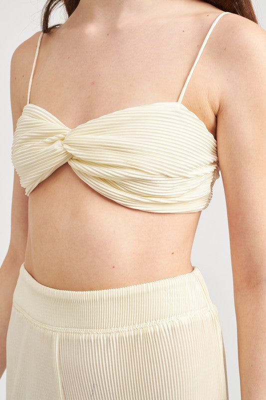 EMORY PARK CROPPED TWIST TOP WITH SPAGHETTI STRAPS