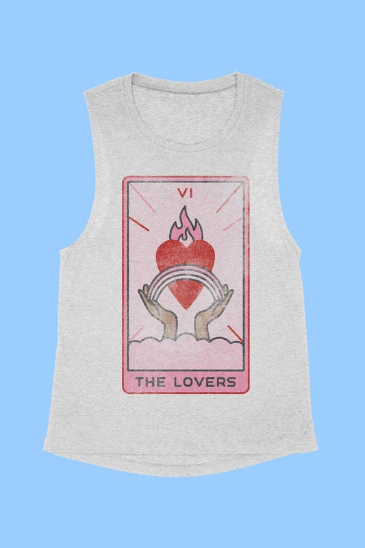 Alphia Unisex The Lovers Tarot Card Graphic Tank Top in 3 Colors