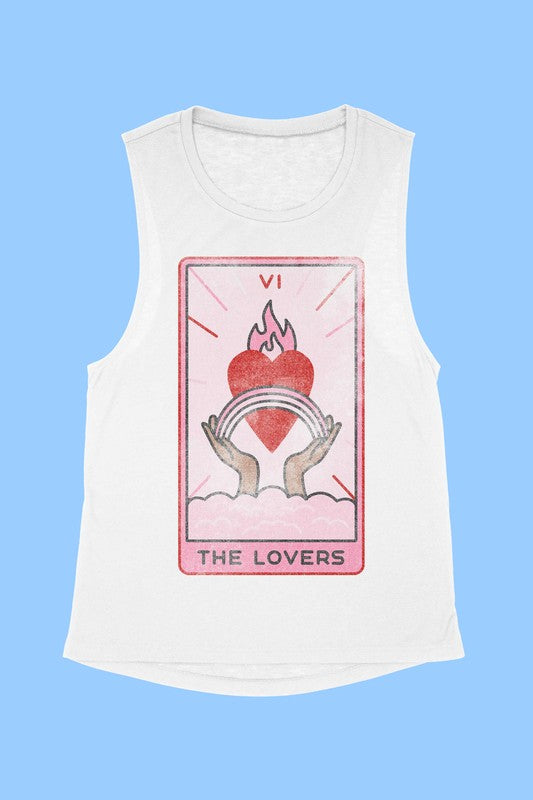 Alphia Unisex The Lovers Tarot Card Graphic Tank Top in 3 Colors