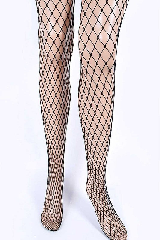 LA Jewelry Plaza Classic Fishnet Stockings in Black or White