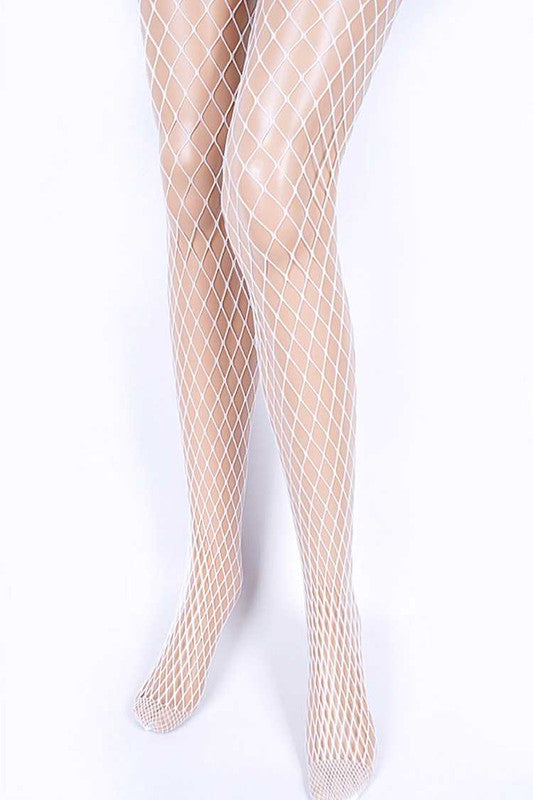 LA Jewelry Plaza Classic Fishnet Stockings in Black or White