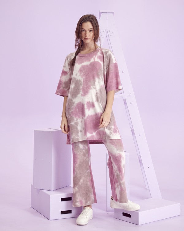 Jade By Jane Tie-Dye Tunic Tee & Lounge Pants Set in 2 Colors