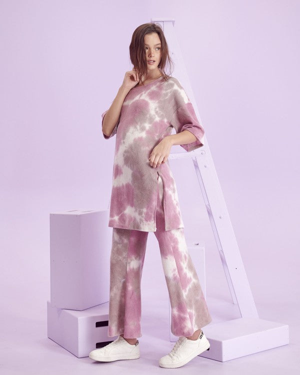 Jade By Jane Tie-Dye Tunic Tee & Lounge Pants Set in 2 Colors