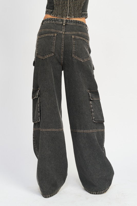 EMORY PARK CARGO LOW WAIST JEANS